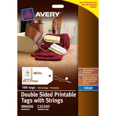 Avery 980006 IJ WhiteTag with Strings
