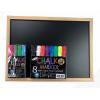 Powerkoo LTB18012 Chalk Marker 彩繪筆 12-Col + (45x30cm)木邊黑板(套裝)