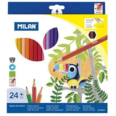 Milan 80024 六角防斷木顏色筆(24色)