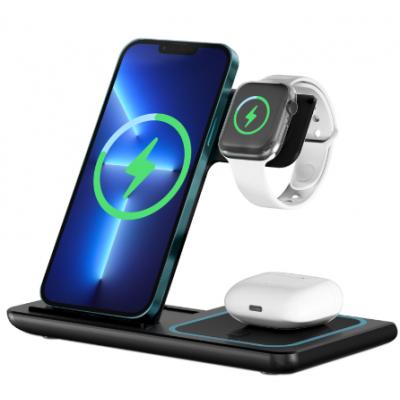 Ven-Dens WLC001 3 in 1 Wireless Charger(Black)