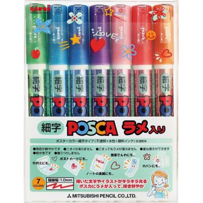 UNI POSCA PC-3ML 7C (0.9-1.3mm)水性麥克筆廣告筆(7色套裝)