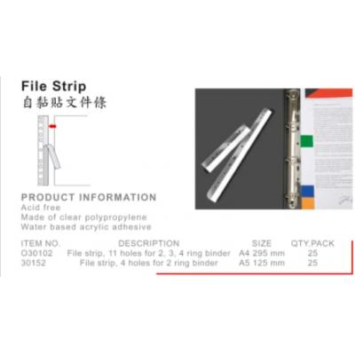 PROBECO O30102 自黏貼文件條 File Strip A4(295mm) 25個/包