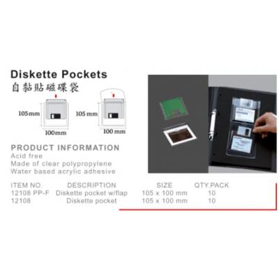 PROBECO 12108PP-F 自黏磁碟袋 Diskette Pocket (105x100mm) 10個/包