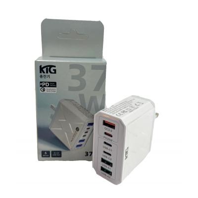 韓國KTG KC-637 37W 快速充電器插頭(USB-Ax3+USB-C x3)