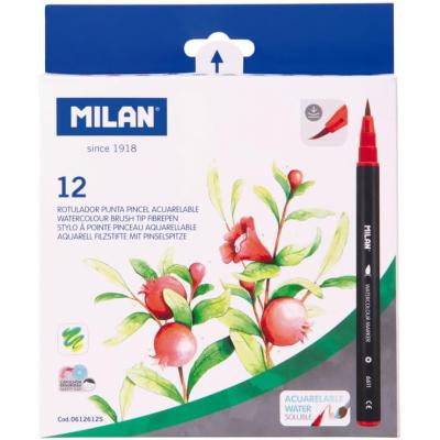 Milan 0612612S 專業軟筆頭繪圖水彩(12色)