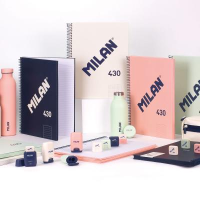 Milan A4 (430) 95g紙(4孔及易撕虛線)硬面線圈(5mm)格仔簿-80頁