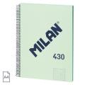 Milan A4 (430) 95g紙(4孔及易撕虛線)硬面線圈(5mm)格仔簿-80頁