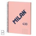 Milan A4 (430) 95g紙(4孔及易撕虛線)硬面線圈(5mm)格仔簿-80頁