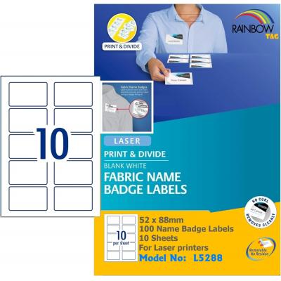 Rainbow L5288  A4 Fabric Name Bages Label (布質標籤貼紙)=Avery L7418