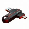 Netac US18 USB3.2(USB-A+USB-C) USB Drive 鋅合金旋轉式OTG 雙用手指-32GB