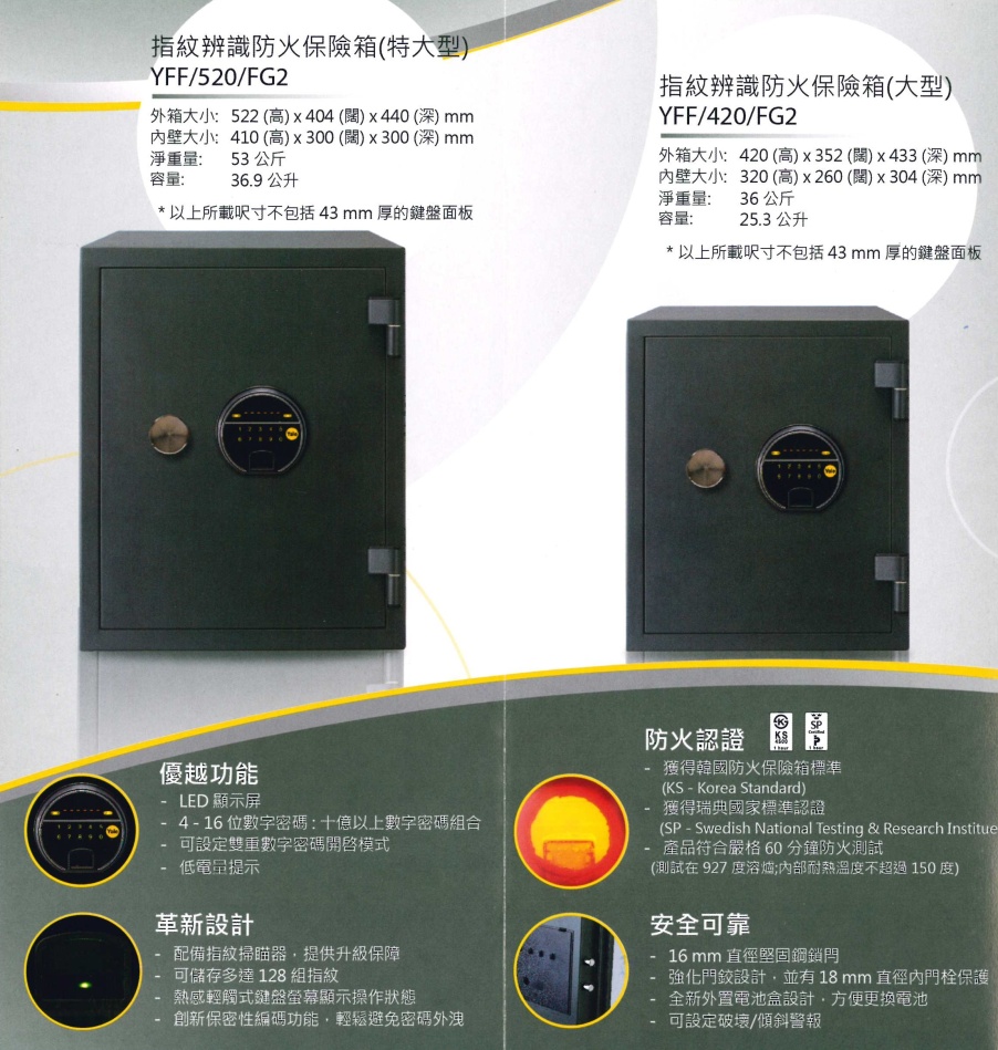 Yale YSM400EG1 密碼電子+匙鎖防盜智尊夾萬_夾萬_V-其他用品_歷山文儀中心