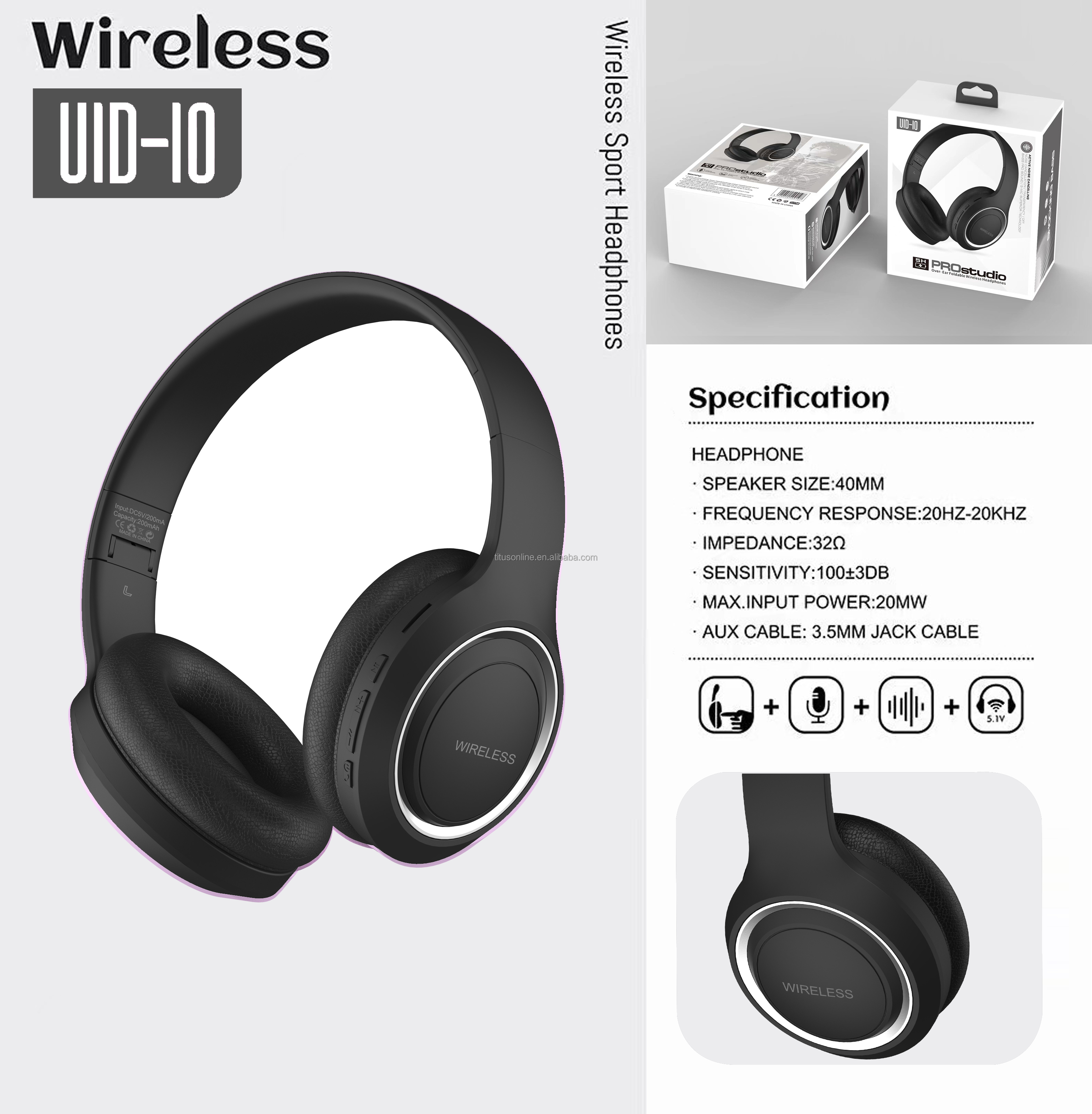 UID-10 Original Stereo BT V5.0 Headset_耳機_耳機咪及音箱_O-電腦用品_歷山文儀中心