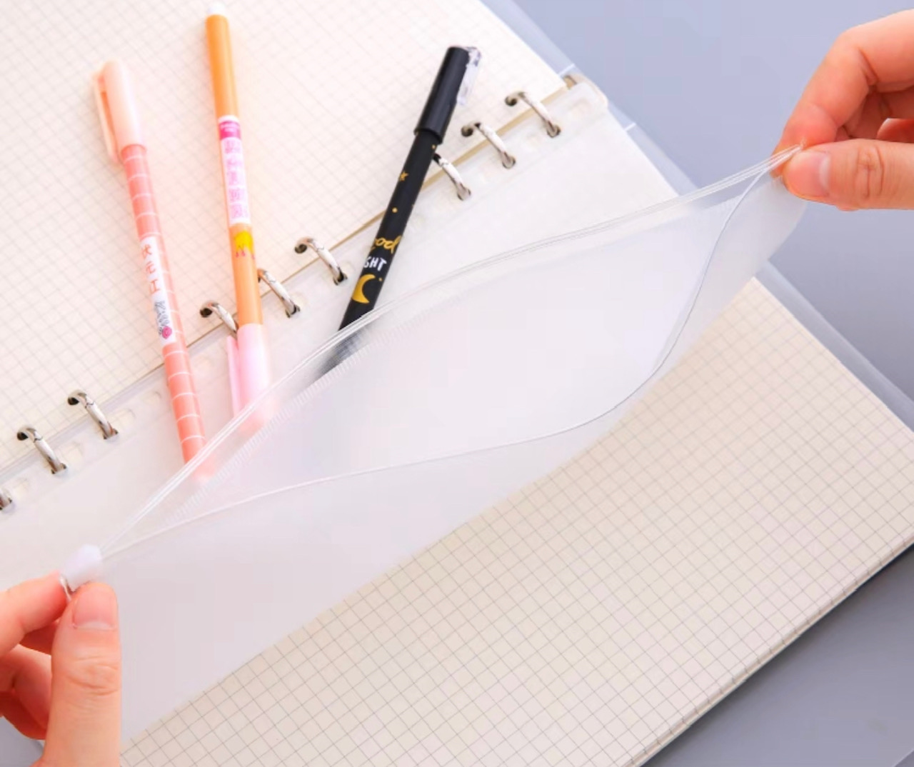 AS CS025 (A5/B5/A4)特厚(0.25mm)透明活頁拉鍵袋(5個裝)_文件保護套_B-文件處理_歷山文儀中心