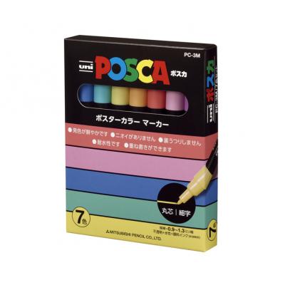 UNI POSCA PC-3M 7C (0.9-1.3mm)水性麥克筆廣告筆(7色套裝)