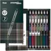 Pentel BL77-L7ST 0.7mm ENERGEL Metal Tip Ball Pen-(7色裝)