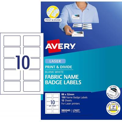 Avery L7427 Fabric Name Bages Label (布質)10x15ST