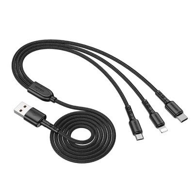 VFan X02 3 in1 3.5A USBtoType-C+Lightning+Mirco Cable(1.5M)