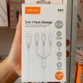 VFan X01 3 in1 3.5A USBtoType-C+Lightning+Mirco Cable(1.2M)