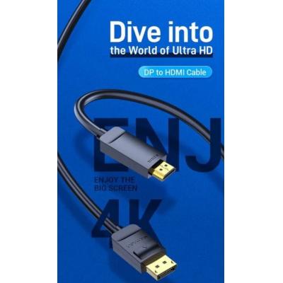 Vention HAGBH DisplayPort M to HDMI M 4K 30Hz Cable(2/3/5M)
