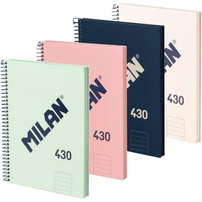Milan A5 (430) 95g紙(2孔及易撕虛線)硬面線圈(5mm)格仔簿-80頁
