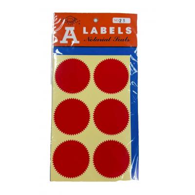 A Labels No.23 50mm 火漆/紅太陽 Lable-(紅色)-24個/包