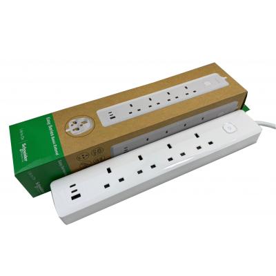 施耐德Schneider TSB34ACCUSB (4位)獨立開關安全拖板20W,USB-Cx2+Ax1(2.5M線長)