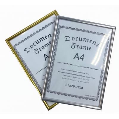 KI-210G A4 A4 仿鋁邊證書框(金屬金/銀色)+玻璃面