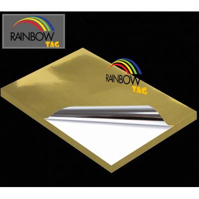 Rainbow A4 210GGDL 鐳射影印防水膠面貼紙-亮面金色(10張裝)=A-Tech K6048