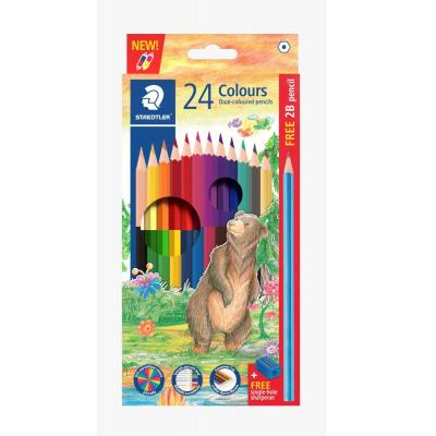 Staedtler 1432C12 雙頭雙色木顏色筆(12支/24色)