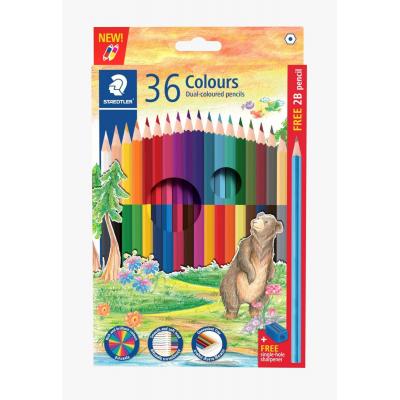 Staedtler 1432C18 雙頭雙色木顏色筆(18支/36色)