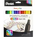 Pentel S40-12 Pointliner Colour dye ink (0.4mm)彩色代針筆(12色)