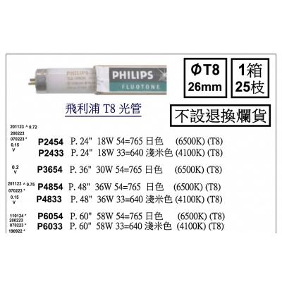 *原箱* 飛利浦 Philips T8光管 節能燈管(25支/箱)