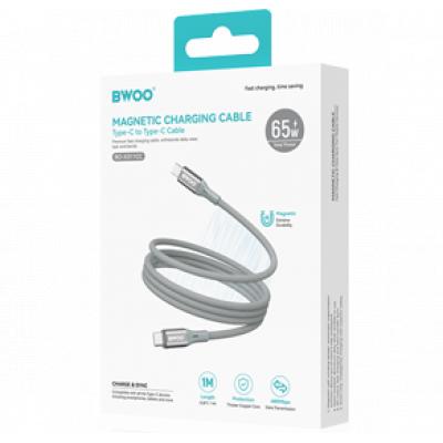 BWOO X311CC Type-CtoC 65W(480Mbps)磁吸自收納式充電傳輸線-1M