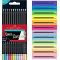 Faber-Castell 116410 黑桿木顏色筆-12色(螢光+粉彩系列)