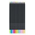 Faber-Castell 116410 黑桿木顏色筆-12色(螢光+粉彩系列)