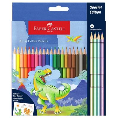 Faber-Castell 115126 恐龍系列24色木顏色(20+4金屬色)