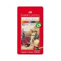 Faber-Castell 115844 Classic 六角形鐵盒彩色木顏色筆(12色)