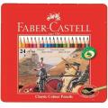 Faber-Castell 115845 Classic 六角形鐵盒彩色木顏色筆(24色)
